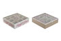 DKD Home Decor Caja Infusiones Romántico Rosa Blanco MDF/Cristal/Metal 2 Unidades 24 x 6.5 x 24 cm