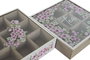 DKD Home Decor Caja Infusiones Romántico Rosa Blanco MDF/Cristal/Metal 2 Unidades 24 x 6.5 x 24 cm
