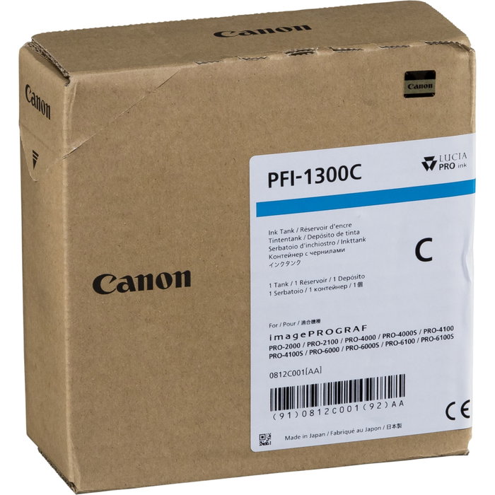 Canon Cartucho de tinta PFI-1300c Cian 330 ml