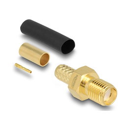 DeLOCK 91784 Conector Coaxial SMA para Crimpado LMR200 con Tubo Termorretráctil
