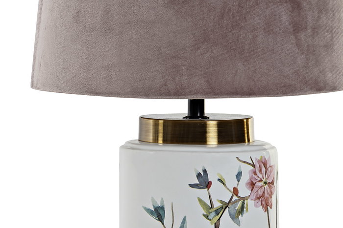 DKD Home Decor Lámpara Sobremesa Chic Verde Turquesa Pájaro Metal Poliéster Velvet Pantalla 28 x 50 x 28 cm (4 Unidades)