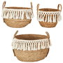 Home Deco Factory Juego de 3 Cestas Yute Mirage con Asas para Decoración del Hogar