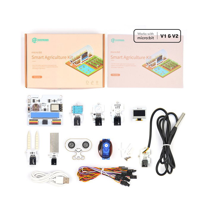 Micro:Bit Kit de Sensores IoT:bit para Agricultura Inteligente - Proyectos STEM con WiFi, PIR, DHT11, Sensor Suelo, OLED, 180° y Guía Micro:Bit Kit de Sensores IoT:bit para Agricultura Inteligente - Proyectos STEM con WiFi, PIR, DHT11, Sensor Suelo, OLED, 180° y Guía