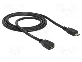 DeLOCK Cable de extensión USB 2.0 Micro-B macho a Micro-B hembra, 1 m