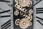 DKD Home Decor Reloj de Pared de Hierro y Cristal Dorado y Beige