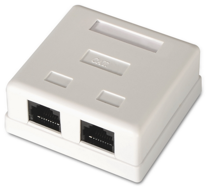 Aisens Roseta de Superficie RJ45 Cat.6 UTP 2 Tomas Blanco