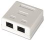 Aisens Roseta de Superficie RJ45 Cat.6 UTP 2 Tomas Blanco