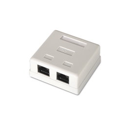 Aisens Roseta de Superficie RJ45 Cat.6 UTP 2 Tomas Blanco