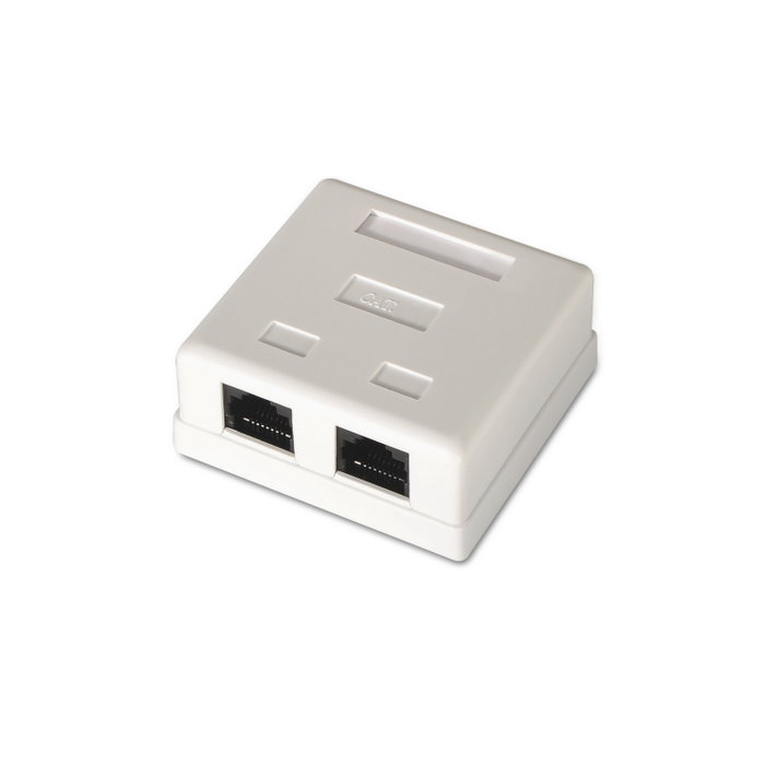 Aisens Roseta de Superficie RJ45 Cat.6 UTP 2 Tomas Blanco