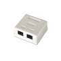 Aisens Roseta de Superficie RJ45 Cat.6 UTP 2 Tomas Blanco