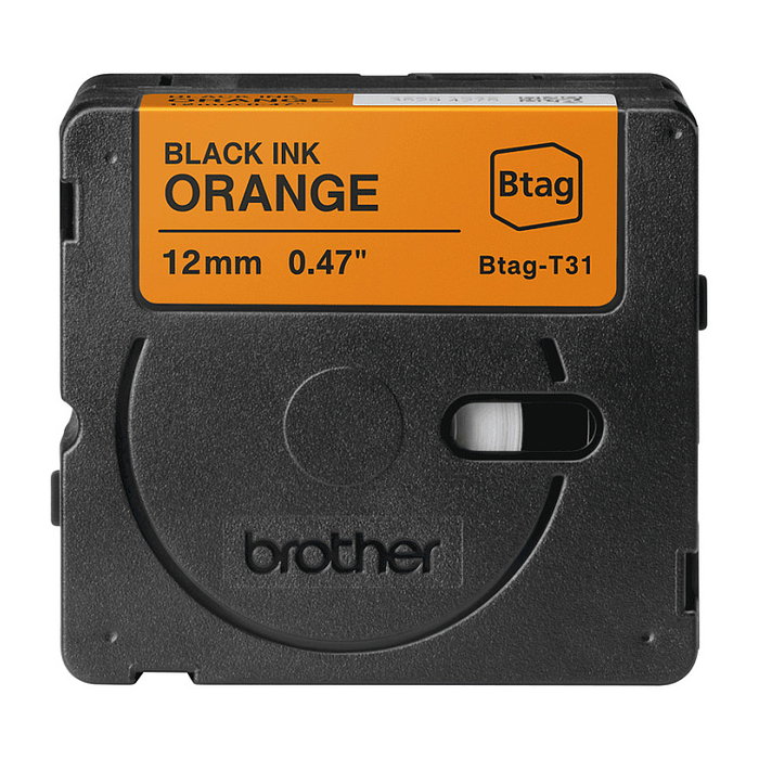 Brother BTAG-T31 Cinta Etiquetas 12 mm x 4 m Negro/Naranja para P-touch PT-N10, PT-N20, PT-N25BT