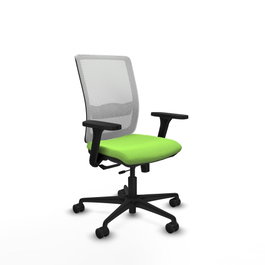 PIQUERAS Y CRESPO Silla de oficina Haches con mecanismo Sincro/Traslack Pistacho y Blanco