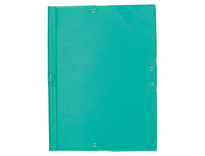 Liderpapel Carpeta Tres Solapas Plástico Folio Color Verde Cierre Gomas