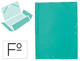 Liderpapel Carpeta de tres solapas con cierre de gomas, color verde, tamaño folio