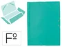 Liderpapel Carpeta Tres Solapas Plástico Folio Color Verde Cierre Gomas