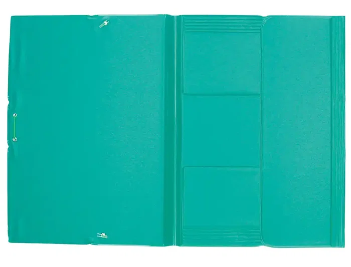 Liderpapel Carpeta Tres Solapas Plástico Folio Color Verde Cierre Gomas