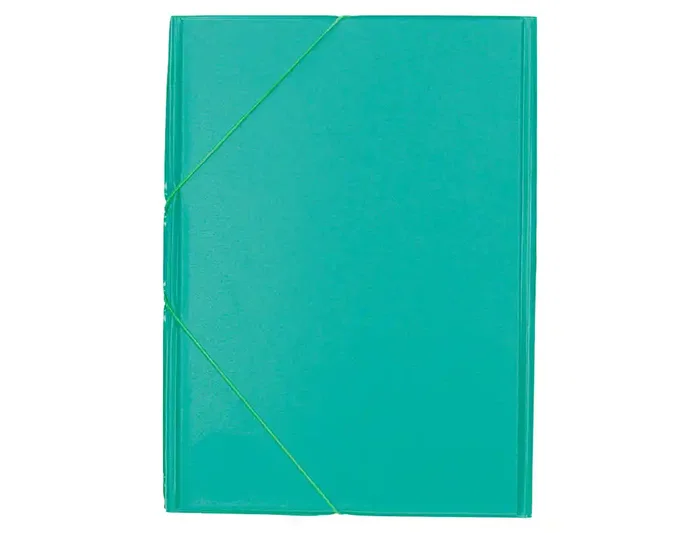 Liderpapel Carpeta Tres Solapas Plástico Folio Color Verde Cierre Gomas