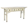 DKD Home Decor Consola de Olmo Macizo Antik China con 4 Cajones Bicolor