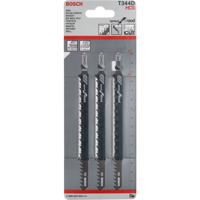 Bosch T344D Hojas de sierra caladora para madera (Pack de 3) Bosch T344D Hojas de sierra caladora para madera (Pack de 3)
