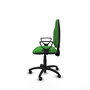 Silla de oficina Algarra con mecanismo Contacto permanente de doble maneta tapizada con Tela color Verde. Equipada con Base poliamida negra, Brazos fijos y Ruedas autofrenantes
