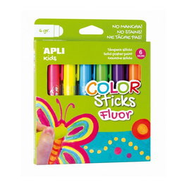 Tempera Solida Apli Sticks Fluor 6G Estuche De 6