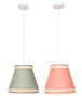 DKD Home Decor Lámpara de Techo de Ratán y Poliéster Surtida (Pack de 2)