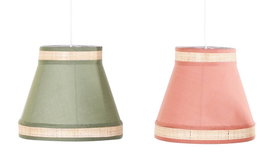 DKD Home Decor Lámpara de Techo de Ratán y Poliéster Surtida (Pack de 2)