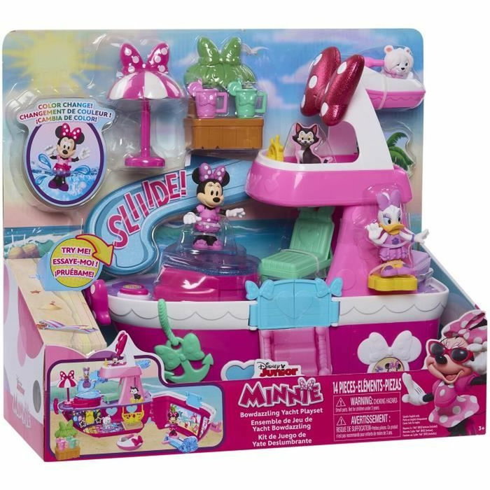 Disney Minnie's Yacht - Yate interactivo con 14 accesorios, cambiador y piscina