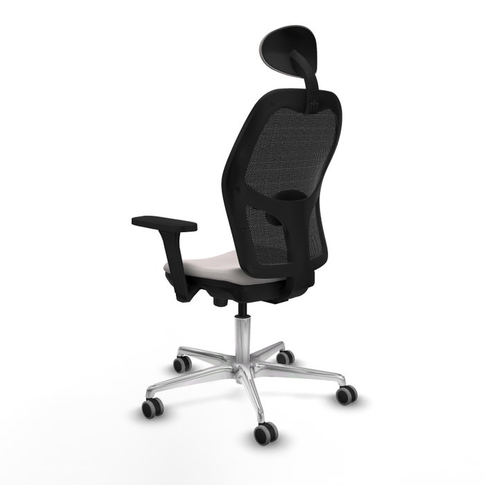 PIQUERAS Y CRESPO Silla de oficina Jorquera con Mecanismo Sincro/Traslack, Blanco y Negro