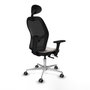 PIQUERAS Y CRESPO Silla de oficina Jorquera con Mecanismo Sincro/Traslack, Blanco y Negro