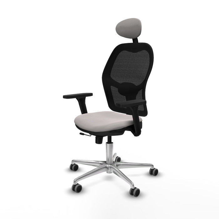 PIQUERAS Y CRESPO Silla de oficina Jorquera con Mecanismo Sincro/Traslack, Blanco y Negro