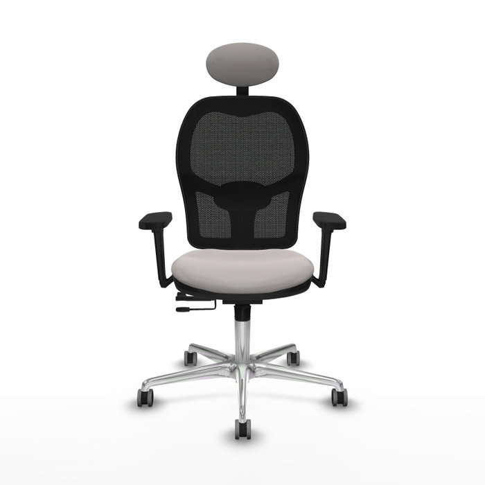 PIQUERAS Y CRESPO Silla de oficina Jorquera con Mecanismo Sincro/Traslack, Blanco y Negro