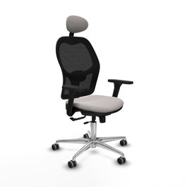PIQUERAS Y CRESPO Silla de oficina Jorquera con Mecanismo Sincro/Traslack, Blanco y Negro
