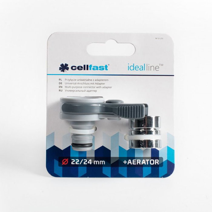 Cellfast Conector Multiusos con Adaptador Cellpro 22 / 24 mm para Grifos