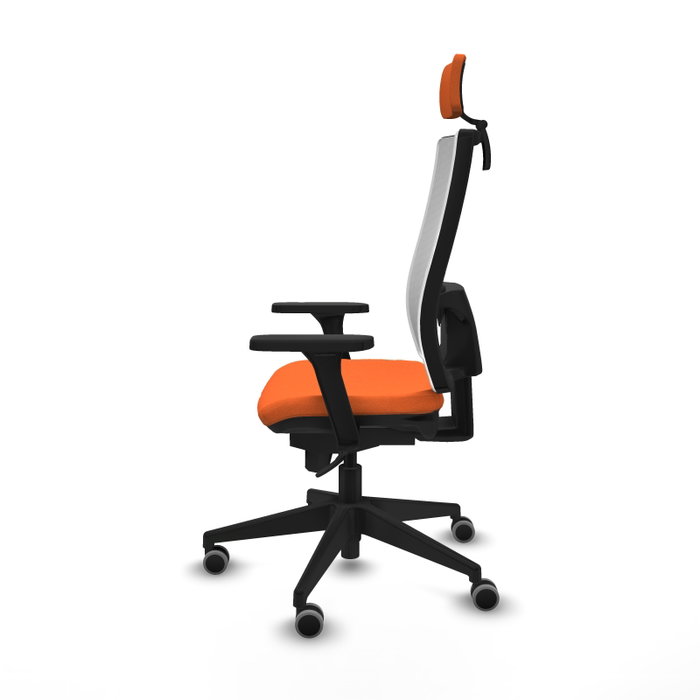 PIQUERAS Y CRESPO Silla de oficina Horna con mecanismo Sincro, Naranja y Blanco