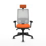 PIQUERAS Y CRESPO Silla de oficina Horna con mecanismo Sincro, Naranja y Blanco