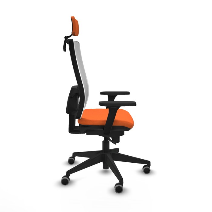 PIQUERAS Y CRESPO Silla de oficina Horna con mecanismo Sincro, Naranja y Blanco