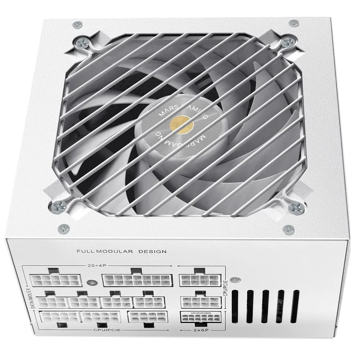 Mars Gaming MPB1000SIM Fuente de Alimentación 1000W 80 Plus Gold ATX 3.1 PCIe 5.1 Modular Blanca Ventilador 140mm