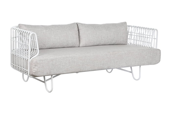 DKD Home Decor Sofá Urban Blanco Beige 66 x 66 x 180 cm DKD Home Decor Sofá Urban Blanco Beige 66 x 66 x 180 cm