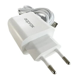 APPROX Cargador USB-C Rápido de Pared 18W QC3.0 con Cable Tipo-C 1m Blanco, APPUSBWALL18