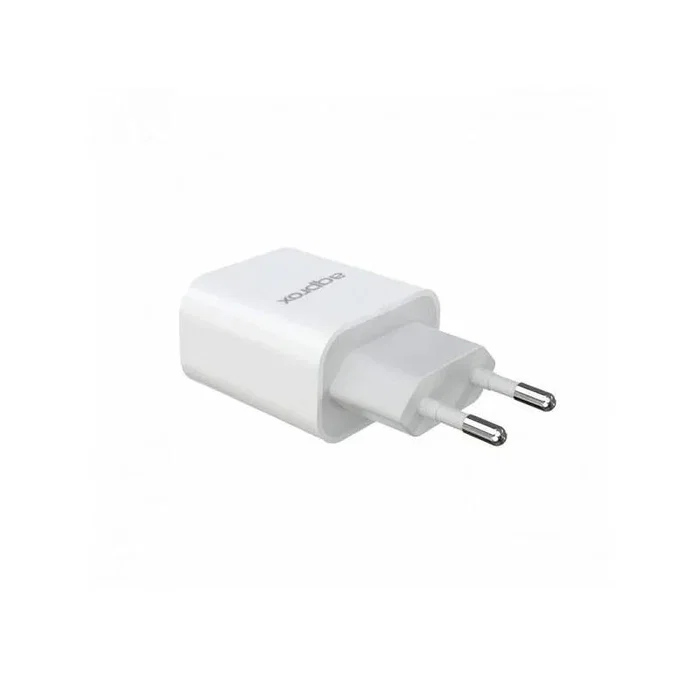 Approx APPUSBWALL18 - Cargador de Pared USB con Quick Charge 3.0, Tipo-C, 18W de Potencia Máxima y Cable de 1m Incluido para Carga Rápida