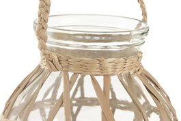 DKD Home Decor Portavela Boho Natural 18 x 15 x 18 cm (12 Unidades)