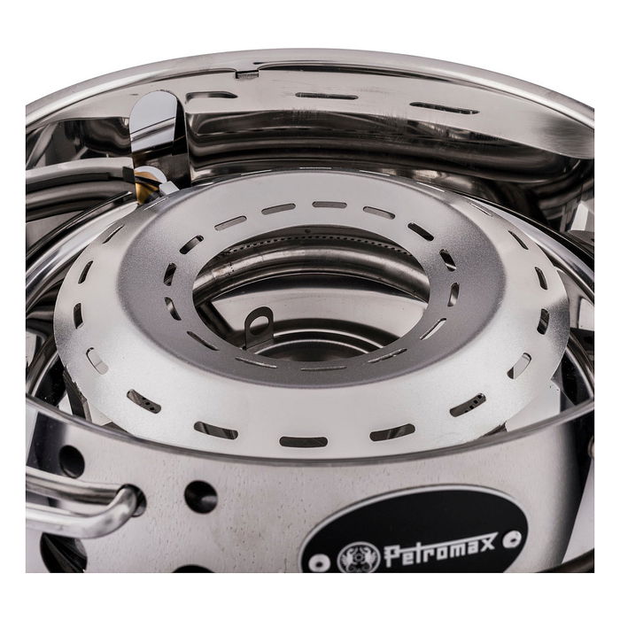 Petromax Atago Parrilla de Gas Portátil 3800W, para Propano/Butano, Encendido Piezo, Acero Inoxidable - Ideal para Camping y Exterior