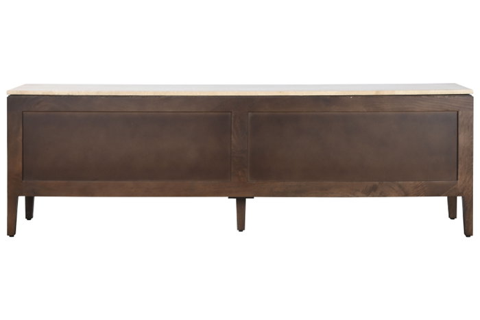 DKD Home Decor Mueble TV Moderno Tradicional Travertine 180 x 55 x 40 cm Mango y Marmol