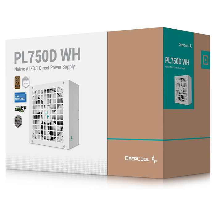 DeepCool Fuente de Alimentación PL750-D, 750W 80 PLUS Bronze ATX, No Modular, Blanca