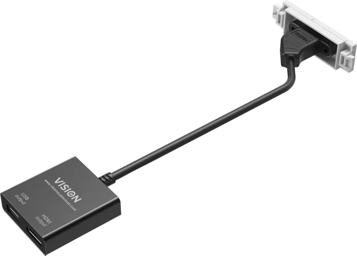Vision TC3 USB-C toma de corriente Blanco - USB 3.2 Gen 1 (USB 3.1) con cable de 0.2m en policarbonato (PC)