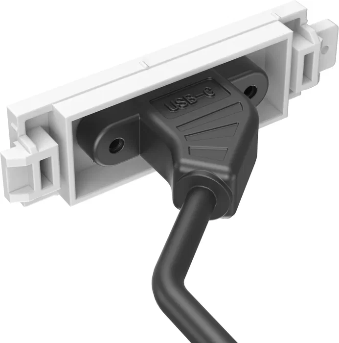 Vision TC3 USB-C toma de corriente Blanco - USB 3.2 Gen 1 (USB 3.1) con cable de 0.2m en policarbonato (PC)