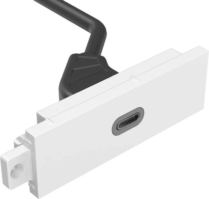 Vision TC3 USB-C toma de corriente Blanco - USB 3.2 Gen 1 (USB 3.1) con cable de 0.2m en policarbonato (PC)