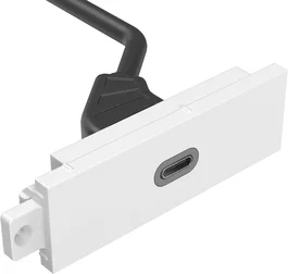 Vision TC3 USB-C toma de corriente Blanco - USB 3.2 Gen 1 (USB 3.1) con cable de 0.2m en policarbonato (PC)