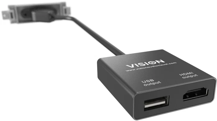 Vision TC3 USB-C toma de corriente Blanco - USB 3.2 Gen 1 (USB 3.1) con cable de 0.2m en policarbonato (PC)
